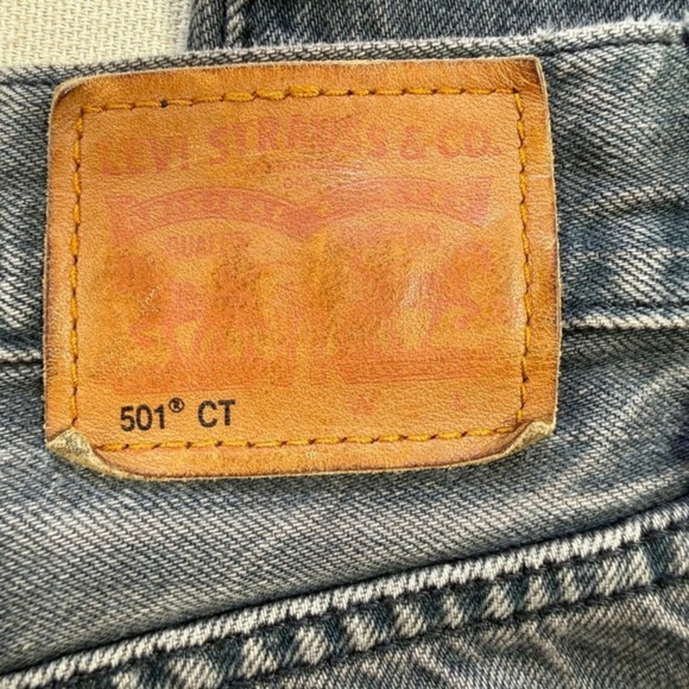 Levi's 501 Selvedge Denim Faded Black With Patch Knee 28 X 28 (25x32) 2015 - Picture 15 of 17